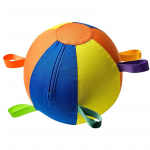 Ypač didelis, atsparus kandžiojimui interaktyvus dresūros kamuolys su apvalkalais &scaron;uniui, arkliui, agility pratimams, augintinių dresūrai (Multicolor,S -45cm) įvairiaspalvis