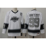 Vyri&scaron;ki Wayne'o Gretzky juodi LA Kings 1992/93 Power Play žaidėjo mar&scaron;kinėliai su 99 dydžiu, NHL ilgomis rankovėmis, 3D spausdinti, greitai džiūstantys mar&scaron;kinėliai XXXL gray