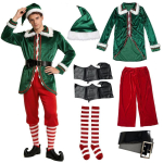 Kalėdų elfo kostiumas, Kalėdų Senelio kostiumas, vyri&scaron;ki ir moteri&scaron;ki kalėdinio vakarėlio cosplay kostiumai 3XL blue