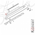 20 VNT. AUTOMOBILIO I&Scaron;ORĖS &Scaron;ONINĖS APDAILOS SLYKSNIO SĄSAGĖLOS KNiedės JUODOS, skirtos BMW E46 X5 E53 MINI COOPER S D R50 R53 R55 R56 R57 R58 R59 07131480419 gray