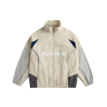 QIYOU 2025 m. Rudens Unisex Retro Spalvų Blokų Stovimos Apykaklės Striukė M gray