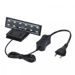 AC220V 5W 12 LED akvariumo lemputė žuvies stiklainio lempa, balta &scaron;viesa, ne&scaron;iojama juoda