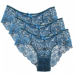Womem Sexy Lace Kelnaitės Gėlėtas Tu&scaron;čiaviduriai Mink&scaron;ti Patogūs Kelnaitės Apatiniai apatiniai 3 vnt. M