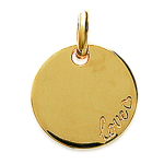 Les Tr&eacute;sors De Lily [C7265] - Pendentif Plaqu&eacute; Or 'Love ' dor&eacute; - 15 mm (&agrave; Graver)