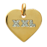 Les Tr&eacute;sors De Lily [D4561] - Pendentif Plaqu&eacute; Or 'Love XXL' blanc dor&eacute; - 16x20 mm auksas