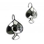NOA [G5757] - Boucles Cr&eacute;ateur 'Arlequin' noir blanc pilka
