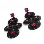 NOA [H8940] - Boucles Cr&eacute;ateur 'Carmen' noir rose rouge ry&scaron;kiai rožinė