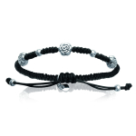 Les Tr&eacute;sors De Lily [I9118] - Bracelet Argent shambhala 'Flora' noir - 7 mm