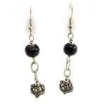 Les Tr&eacute;sors De Lily [J5962] - Boucles Cr&eacute;ateur 'Kilimanjaro' noir argent&eacute;