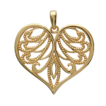 Les Tr&eacute;sors De Lily [J9600] - Pendentif Plaqu&eacute; Or 'Love' filigrane - 28x26 mm