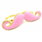 Les Tr&eacute;sors De Lily [K1907] - Bague double 'Moustache' rose