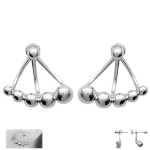 Les Tr&eacute;sors De Lily [M8712] - Boucles contours de lobes argent 'Billes' blanc