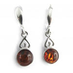 Les Tr&eacute;sors De Lily [N1998] - Boucles Argent 'Inspiration' Ambre (rhodi&eacute;) - 25x7 mm