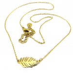 Les Tr&eacute;sors De Lily [P7908] - Collier cr&eacute;ateur acier 'Jungle' dor&eacute; - 15x8 mm auksas