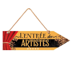 Les Tr&eacute;sors De Lily [Q2839] - Plaque fl&egrave;che bois 'Messages' rouge orange (l'entr&eacute;e des Artistes) - 30x8. 5 cm raudona