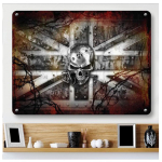 Les Tr&eacute;sors De Lily [Q9189] - Plaque m&eacute;tal r&eacute;tro 'Wrought Iron Kingdom' m&eacute;tal union jack - 40x30 cm