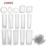 115/128/277 vnt. Silikono &bdquo;pasidaryk pats&ldquo; papuo&scaron;alų pakabukų formelių kūrimo rinkinys 115 pcs/set