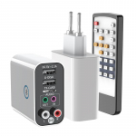 VAORLO EU US belaidis adapteris Bluetooth 5.0 imtuvas siųstuvas TF/U diskas Play QC2.0 įkrovimas ausinių televizoriui IR APP valdymas EU juoda