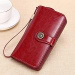 Moteri&scaron;ka piniginė RFID apsaugos nuo vagystės &scaron;epetys ilga odinė piniginė didelės talpos piniginė su vienu užtrauktuku