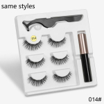 3 poros akių makiažo magnetinės blakstienos Magnetinės dirbtinės blakstienos Skystas akių pie&scaron;tukas grožio rinkinys Mink Eyelash Style 14