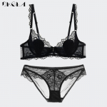 DKGEA Lace Sexy Embroidery Liemenėlė Moterims Didelio dydžio apatinių komplektas Žalias 70A juoda