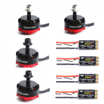 2205 2300KV variklis be &scaron;epetėlių, 4 vnt atgal į priekį besisukantis variklis ir 4 vnt. 30A ESC, skirtas FPV RC lenktynėms
