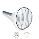Les Tr&eacute;sors De Lily [A2099] - Bouton meuble c&eacute;ramique 'Boho' noir blanc - 65x35 mm juoda