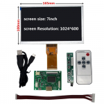 7 colių 1024 * 600 HD LCD ekranas didelės rai&scaron;kos monitoriaus valdymo tvarkyklės plok&scaron;tė HDMI suderinama su Raspberry Pi Banana Pi Display+Drive Board juoda