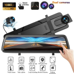 10 colių IPS pilnas jutiklinis ekranas 1080P Dash Cam Car DVR Galinio vaizdo kamera Vaizdo įra&scaron;ymo įrenginys G-Sensor Parking Monitor
