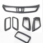 Skirta Nissan QASHQAI J11 2016-2020 LHD priedams 6 vnt./stal. Anglies pluo&scaron;to stiliaus oro kondicionavimo kintamosios srovės oro i&scaron;leidimo angos apdailos lipdukas juoda
