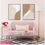galerijai Svetainės interjeras Namų dekoras &Scaron;iuolaikinis smėlio spalvos ruda abstrakčioji geometrinė drobė tapyba Sienos meno spaudiniai Plakato paveikslėlis 21cm&times;30cm NoFrame