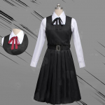 Mitaka Asa Cosplay kostiumas Anime Grandininis pjūklas Vyras Cosplay Juoda Uniforma Plisuotas sijonas War Demon Cosplay Japoni&scaron;ka mokyklinė uniforma