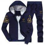 Winter Plus Velvet Suit Kasdienis sportinis megztinis Cardigan Dviejų dalių rinkinys 8XL tamsiai mėlyna spalva