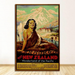 Vintažiniai sienų paveikslai Kraft plakatai Dengti sienų lipdukai Namų dekoracija Vaikų dovana Naujosios Zelandijos žemėlapis Drobės tapyba Be rėmo 21*30cm