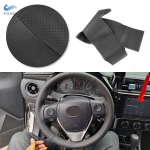 Automobilių priedai Pintas vairas juodas odinis dangtelis, rankinis siuvimas Toyota E'Z RAV4 Auris Corolla iM 2017 Scion iM