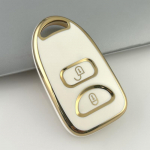 Automobilio nuotolinio valdymo pulto raktų dėklas, skirtas Hyundai Kia Tucson Sonata Santa FE Carens Genesis 2+1 mygtukai 3+1 mygtukų dangtelio apsauga 2+1 Button Key Case balta