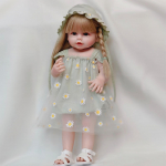 55 cm atgimusi lėlytė mažyliui su rožine suknele, viso kūno mink&scaron;to silikono, tikrovi&scaron;ko &scaron;velnaus prisilietimo, auk&scaron;tos kokybės lėlytės dovanos