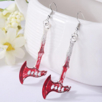 Nauji Perdėta Siaubo Kraujo dėmių Žirklės Kirvis A&scaron;trus peilis Helovinas Kabantys Auskarai Moterims Papuo&scaron;alai Vakarėlio dovanos