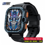LOKMAT APPLLP 4 MAX Android Smart Watch Phone Fitness Tracker Jutiklinis ekranas Dvi kamera GPS Wifi skambučių stebėjimas &scaron;irdies ritmo monitorius juoda