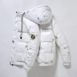 Žieminis baltas pūkinis ančių pūkinis paltas vyrams ir moterims su gobtuvu, naujas trumpas paltas vyrams ry&scaron;kiam veidui, vėjui atsparus korėjieti&scaron;ka versija Trend L