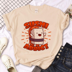 Sushi mar&scaron;kinėliai Tee Moteri&scaron;ki komi&scaron;ki mar&scaron;kinėliai Mergina Anime Harajuku Juokingi drabužiai XS