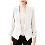 Moteri&scaron;kas megztinis &scaron;varkas, vienspalvis, ilgomis rankovėmis, atviromis dygsniuotomis atvartais, formalus verslo OL, kasdieninis, mink&scaron;tas, kvėpuojantis plonas moteri&scaron;kas paltas 4XL balta