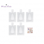 5 vnt. kelioninis sub-pilstymo rinkinys, pakavimo mai&scaron;eliai, skaidrūs, nepralaidūs, be kvapo, vienkartiniai, &scaron;ampūnas, kūno prausiklis, veido kremas, losjonas, laikymui, suaugusiųjų seksui dėvėti 50ML