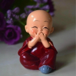 1vnt Puikūs maži kunfu vienuolio Maitreya Budos dervos rankdarbiai mėlyna