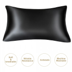 &Scaron;ilko slidus pagalvės užvalkalas, natūralaus &scaron;ilko pagalvės užvalkalas, &scaron;ilkmedžio &scaron;ilko pagalvės standartinis užvalkalas 50x76cm juoda