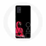 Coque Samsung Galaxy A51 Squid Game Masques Triangle carr&eacute; et Cercle