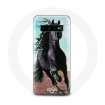 Coque pour Samsung Galaxy S10 Frison Cheval Noir