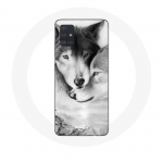 Coque pour Samsung Galaxy A71 Loup Duo animaux