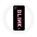 Coque pour Xiaomi Redmi 9C Blink Fandom Blackpink Logo Rose Fond Noir