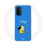 Coque pour Oppo A74 Bangtan BTS BT21 Chimmy Jimin Fond Bleu